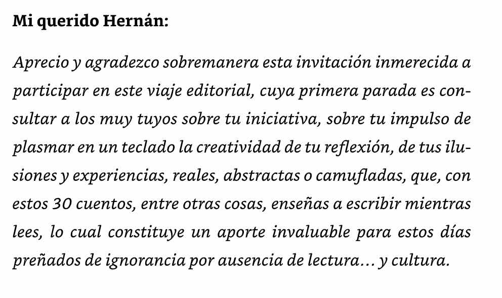 Un libro para lectores y futuros autores
